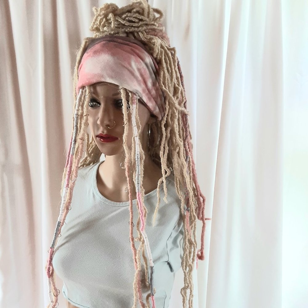 Twist dreadlock Lace Front Wig  stage wear Cosplay boho 30''